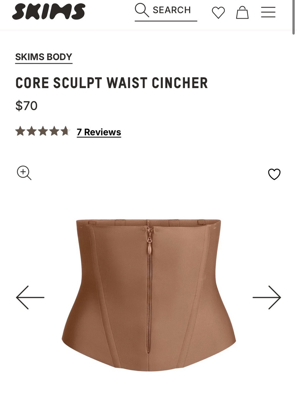 SKIMS Core Sculpt Waist Cincher
